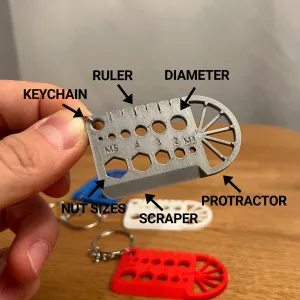 Keychain with Ruler, Gauge & Scraper
