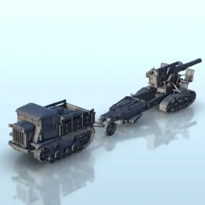 B-4 203mm howitzer M1931 and Stalinec-2 transport truck