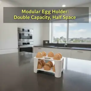 Modular Egg Holder: Double Capacity, Half Space