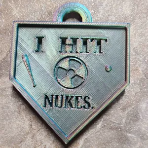 I Hit Nukes - Baseball Keychain