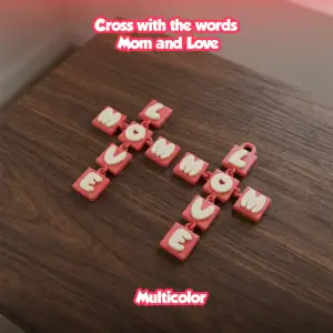 Cross with the words Mom and Love - Multicolor