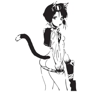 Anime Gun Girl stencil 2