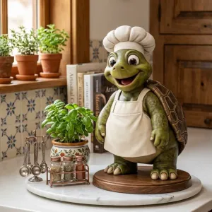 Chef Turtle STL File | 3D Print Model | Cute Figurine