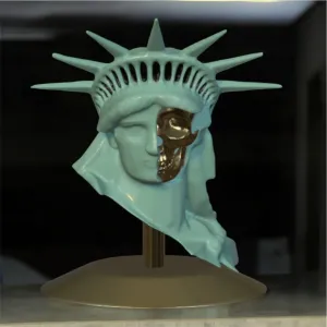 STATUE OF LIBERTY SKULL BUST – DARK DECORATIVE REMIX
