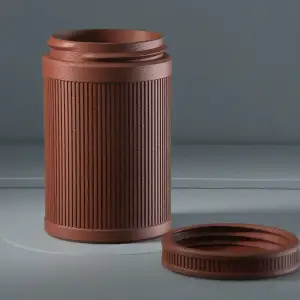 Threaded Screw-Top Container – Ribbed Minimal Storage