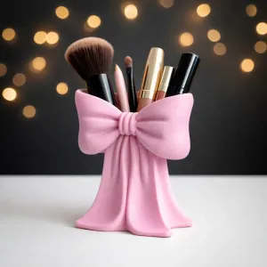 Ribbon Makeup Organizer | Elegant Bow Storage Holder