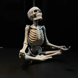 Skeleton meditating