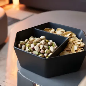 Snack Bowl with Two Compartments – Home Decor Organizer