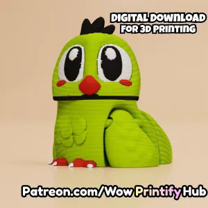 Articulated Parrot STL & 3MF – Flexi Fidget Toy for 3d print