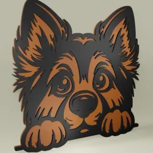 peeking dog