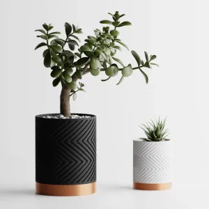 Two-Tone Zigzag Plant Pot