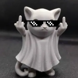 CAT GHOST FUCKIU- GATO FANTASMA MEME