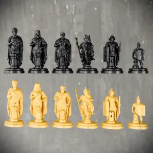 Roman Historical Chess Set STL – Caesar & Cleopatra