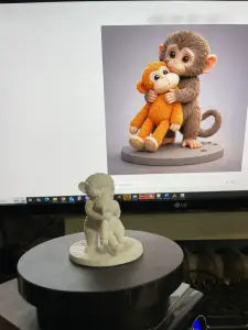Punch the Monke – Baby Monkey with Plush Toy 3D Printed Toy