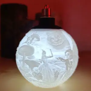 Alice in Wonderland Lithophane Christmas Ball