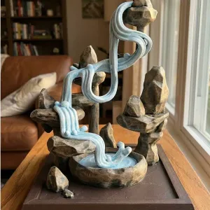 Stylized Zen Waterfall | Cascading Rock Fountain