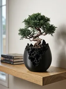 Raw Basalt Geode Planter – Rugged Feature Pot