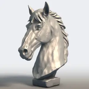 Przewalski's Horse Head Bust - Wild Horse Sculpture