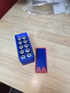 Double AA battery Sliding Storage box