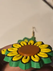 Sunflower 3D Earrings