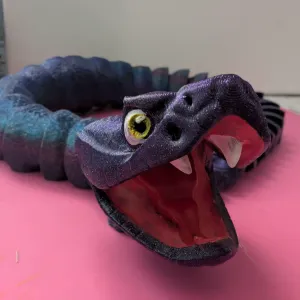 Rattlesnake with opening mouth