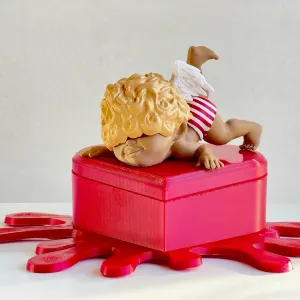 Cupid Falling For Love -Heart box container