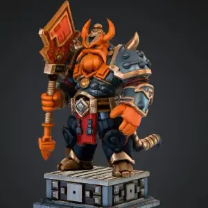 Voxel heroes - heroic dwarf hero