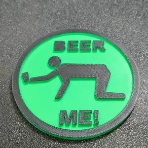 Beer Me stick person coaster 90x4mm