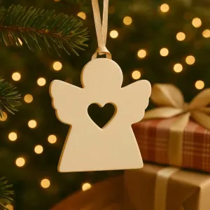 Angel Christmas Tree Ornament STL – Heart Cutout 100 mm – 3D