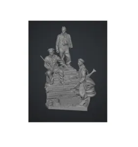 Three Soldiers on a Brick Wall