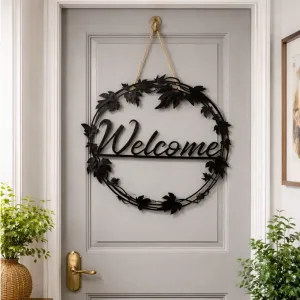 Door wreath welcome