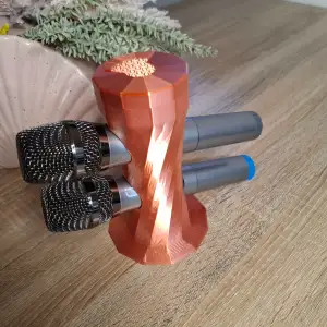Microphone holder with top storage
