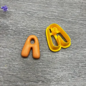 BUBBLE ALPHABET & NUMBERS POLYMER CLAY CUTTER STL — 30MM | F