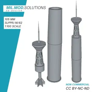 105 mm slpprj m 62 NATO Försvarsmakten ammunition