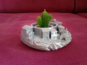 Miniature Mediterranean City Candle Holder