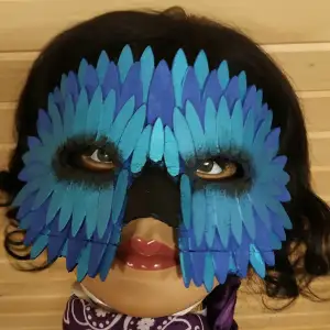 Bird Masquerade Mask with Feathers and Beak
