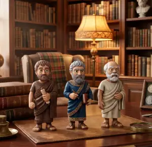 Ancient Greek Philosophers Clay Style Collectible Figurines