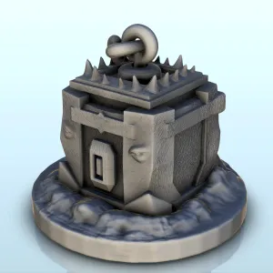 Metal chest with spikes on base (2) - miniatures figure scen
