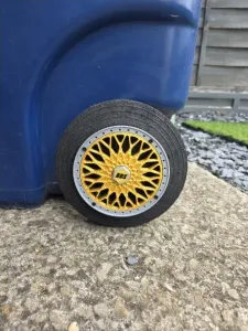 Trash can wheel rims
