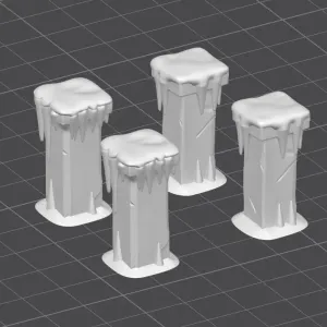 Snowy columns D&D miniature