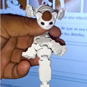 🐾 Comadreja de Nieve Espía – Modelo Articulado SIN Soportes