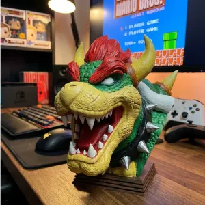 Bowser King Koopa Bust | Mario Villain Statue | Fan art
