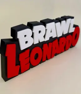 Placa de Nome - Estilo Brawl Stars (Leonardo)