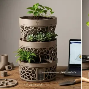 Voronoi Cascade: Modular Self-Watering Planter Tower