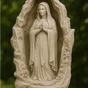 Virgen de Lourdes en Gruta – Escultura Sagrada
