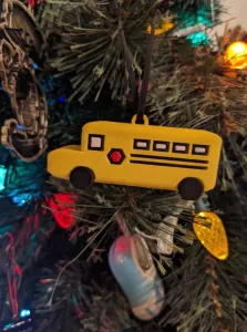 School bus ornament
