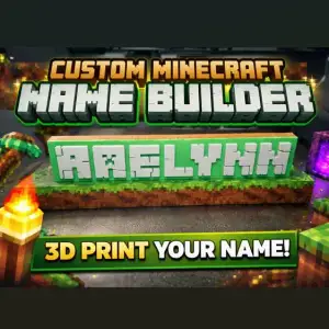 Custom Minecraft Name Builder with Torch or Portal