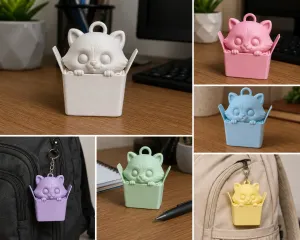 Raccoon in Box Keychain Chibi