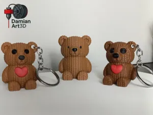Teddy knitted keychaine