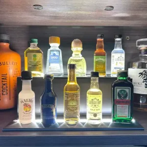 Two Tier 50ml liqueur sampler Display with 5mm LED groove em